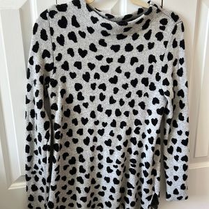 LOFT mock neck heart sweater - XS